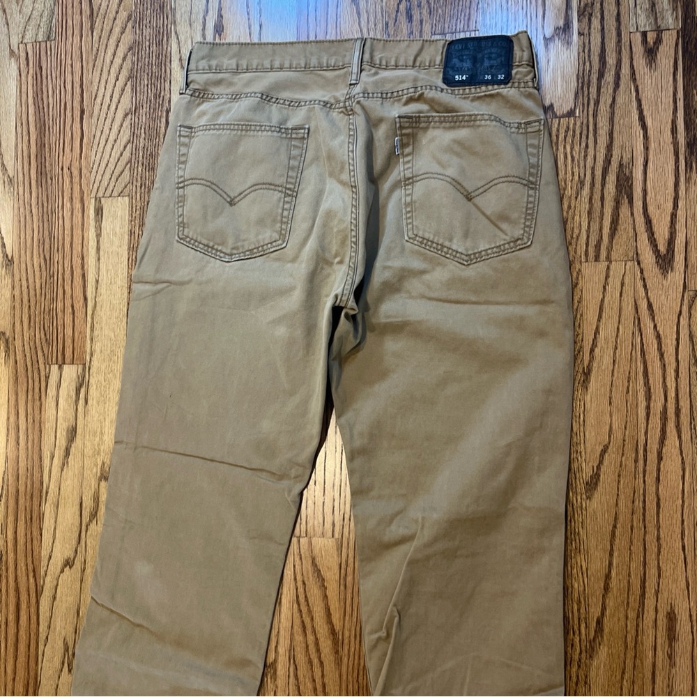 Levi’s 514 Chinos 36x32 Khaki Twill Jeans White Tag Straight Leg Preppy Casual